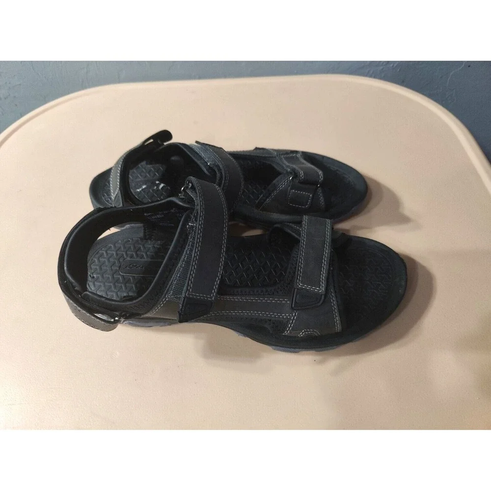 Eddie Bauer Sandals Men'‎ 9M Holman Strappy Gray Faux Leather Open Toe Casual